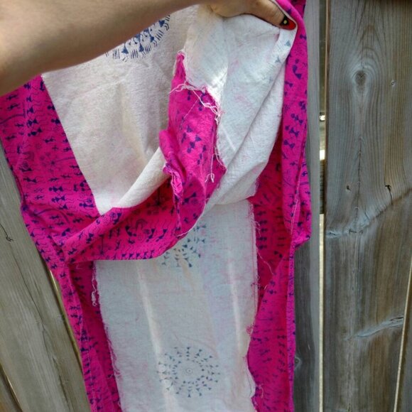 Vintage Hippy Top Block Print Tunic Shirt Music 34" Bust - Picture 7 of 9